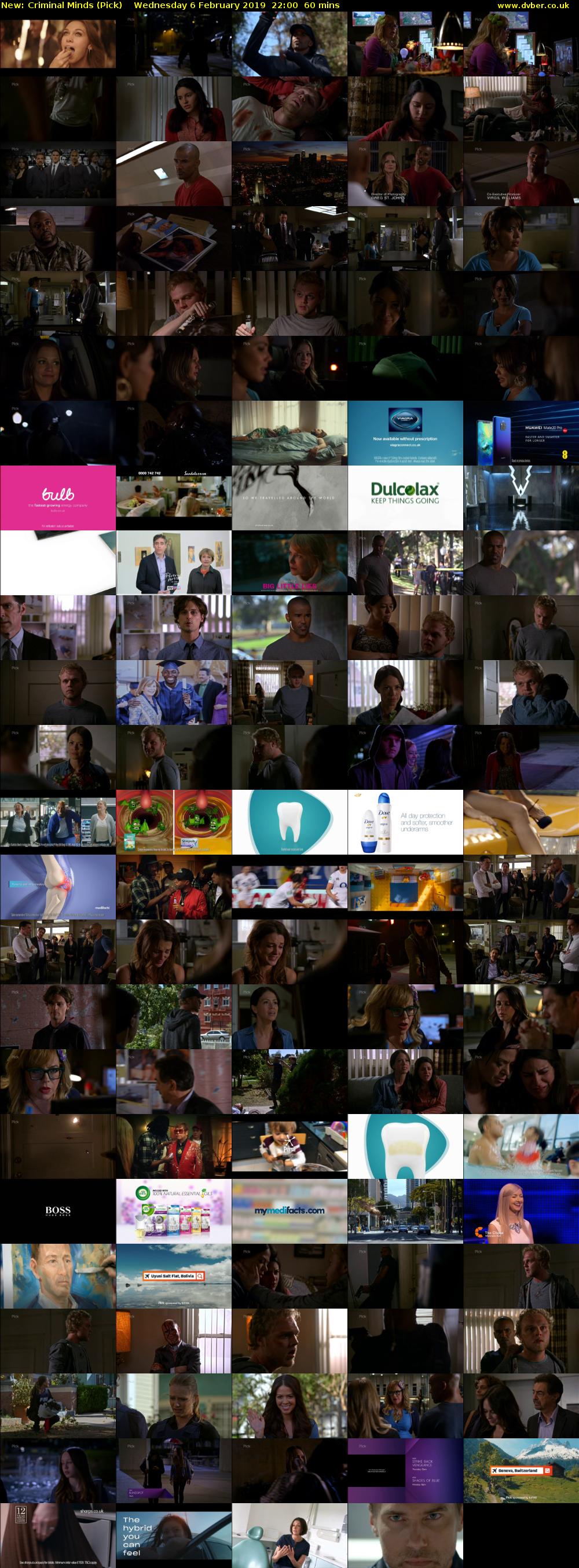 Criminal Minds (Pick) Wednesday 6 February 2019 22:00 - 23:00