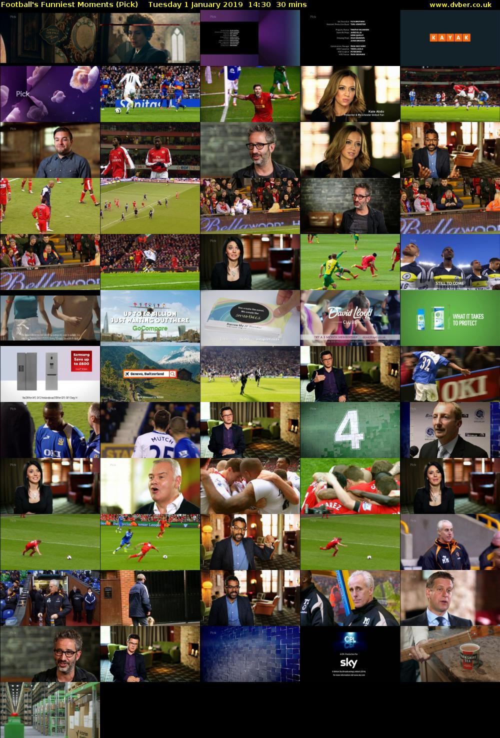 Football's Funniest Moments (Pick) Tuesday 1 January 2019 14:30 - 15:00