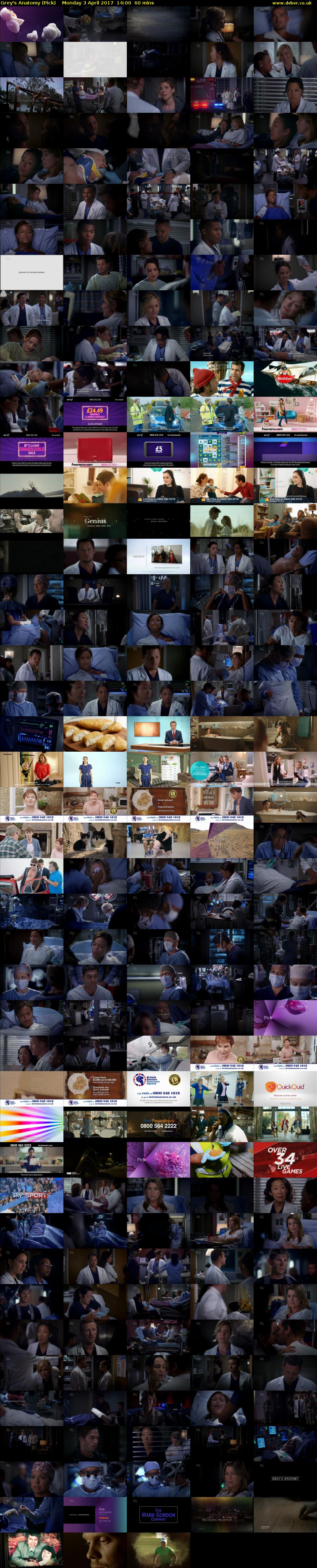 Grey's Anatomy (Pick) Monday 3 April 2017 14:00 - 15:00