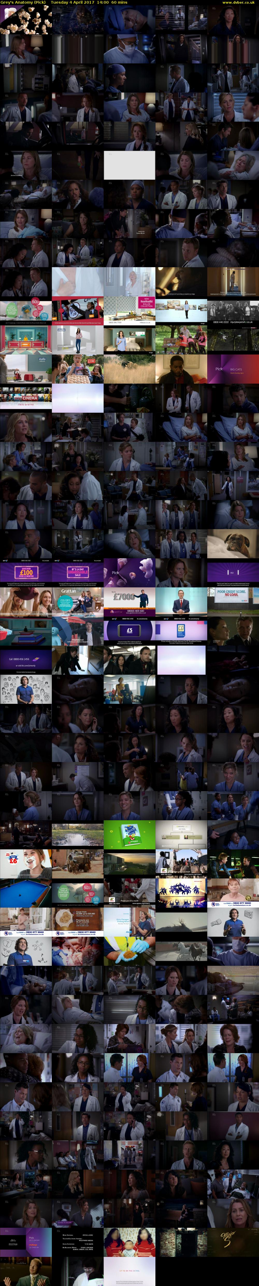Grey's Anatomy (Pick) Tuesday 4 April 2017 14:00 - 15:00
