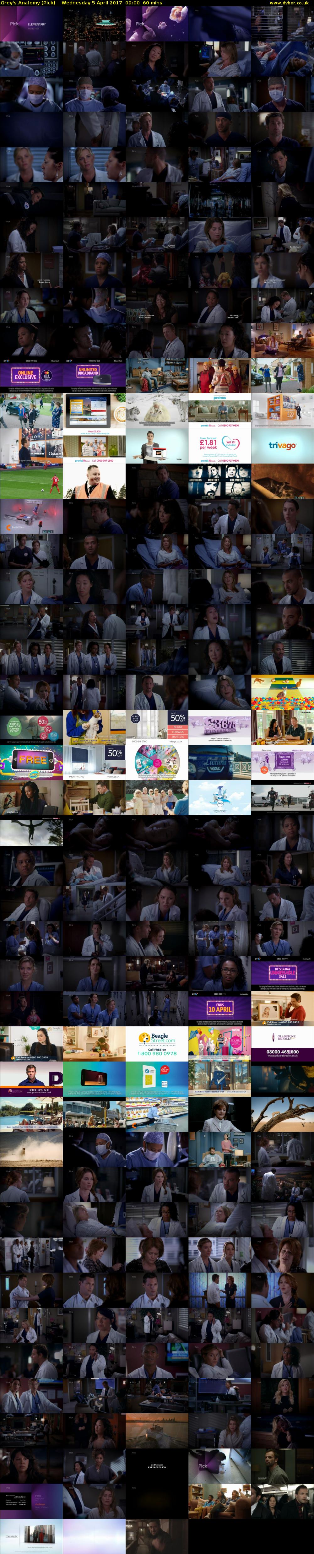 Grey's Anatomy (Pick) Wednesday 5 April 2017 09:00 - 10:00