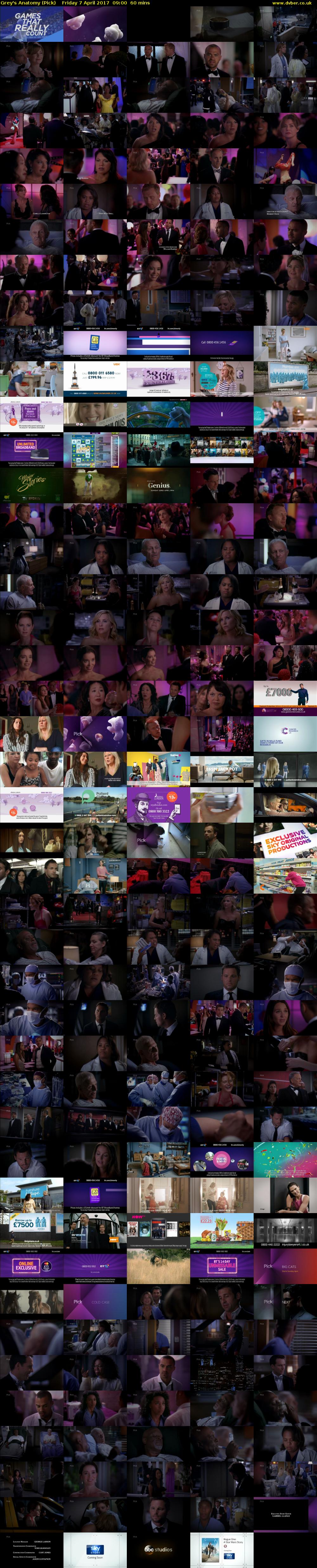 Grey's Anatomy (Pick) Friday 7 April 2017 09:00 - 10:00