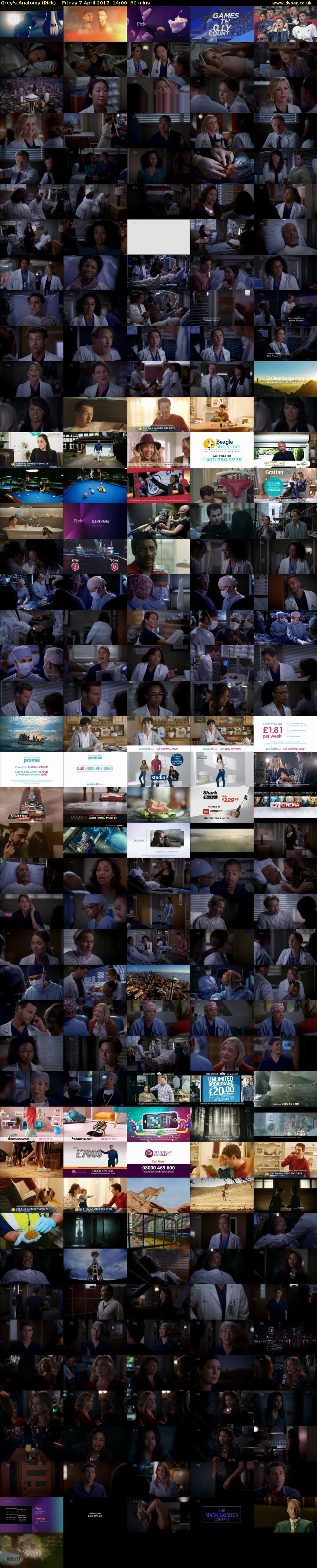 Grey's Anatomy (Pick) Friday 7 April 2017 14:00 - 15:00