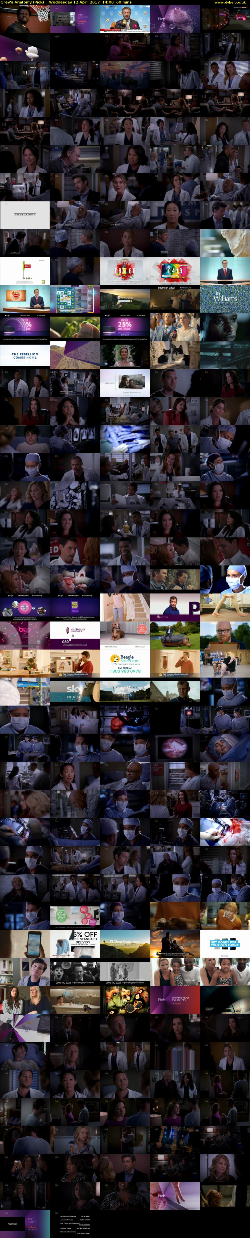 Grey's Anatomy (Pick) Wednesday 12 April 2017 14:00 - 15:00