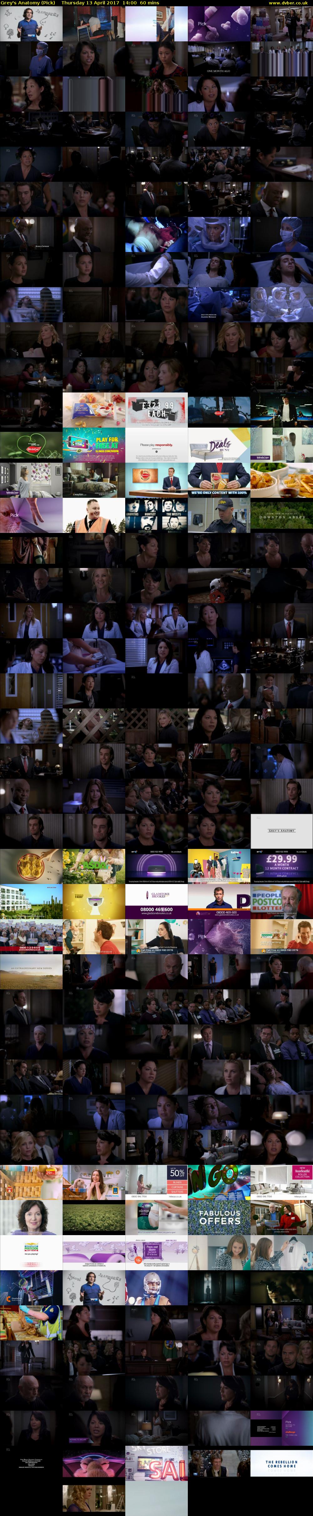 Grey's Anatomy (Pick) Thursday 13 April 2017 14:00 - 15:00