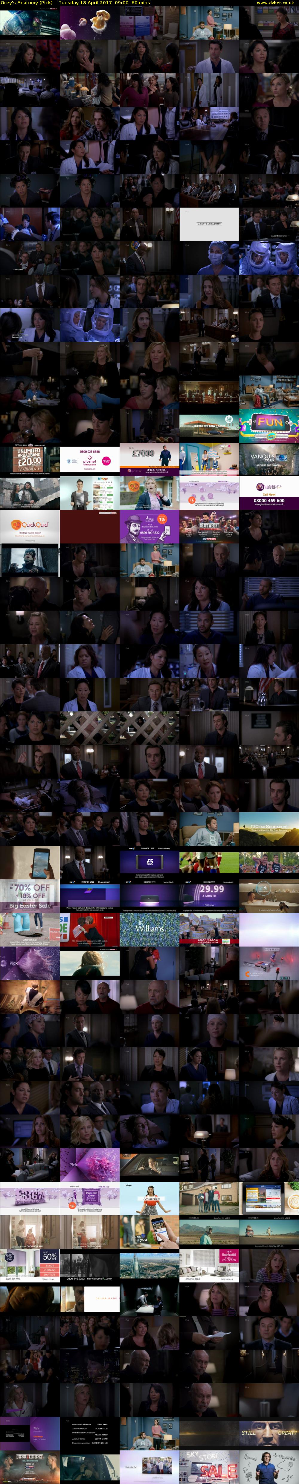 Grey's Anatomy (Pick) Tuesday 18 April 2017 09:00 - 10:00