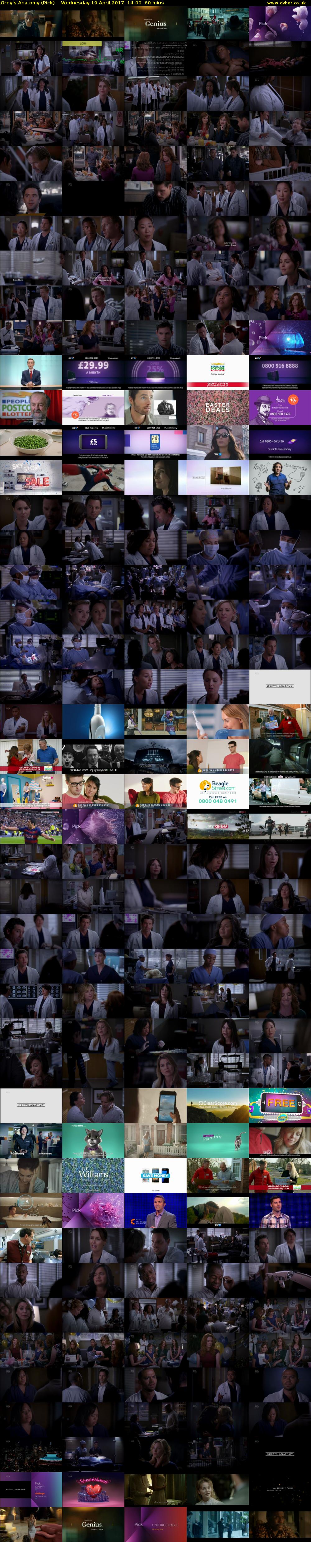 Grey's Anatomy (Pick) Wednesday 19 April 2017 14:00 - 15:00