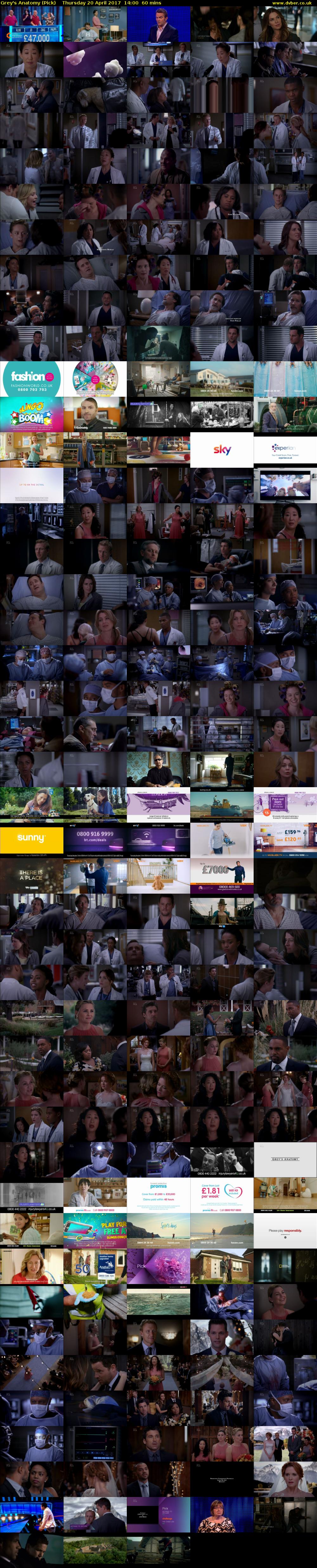 Grey's Anatomy (Pick) Thursday 20 April 2017 14:00 - 15:00