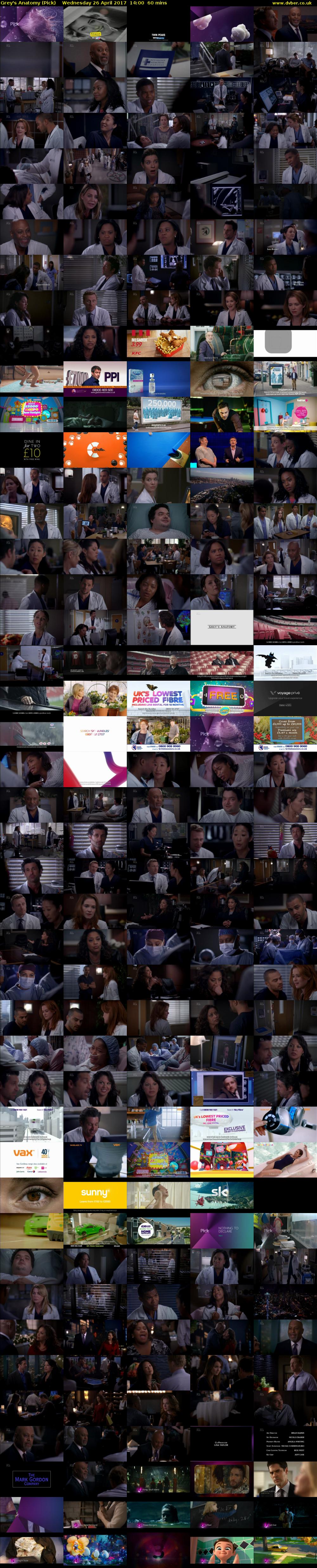Grey's Anatomy (Pick) Wednesday 26 April 2017 14:00 - 15:00
