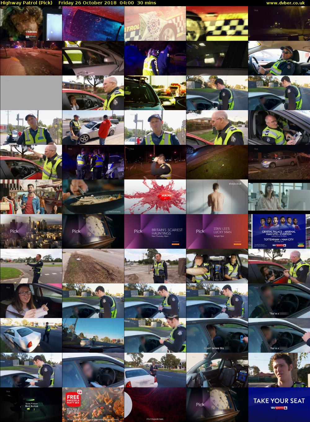 Highway Patrol (Pick) Friday 26 October 2018 04:00 - 04:30