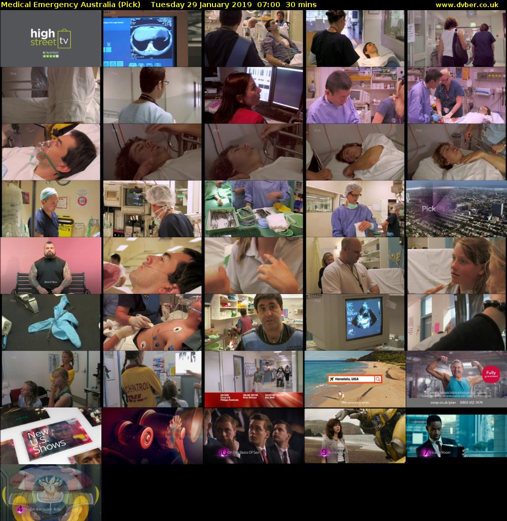 Medical Emergency Australia (Pick) Tuesday 29 January 2019 07:00 - 07:30