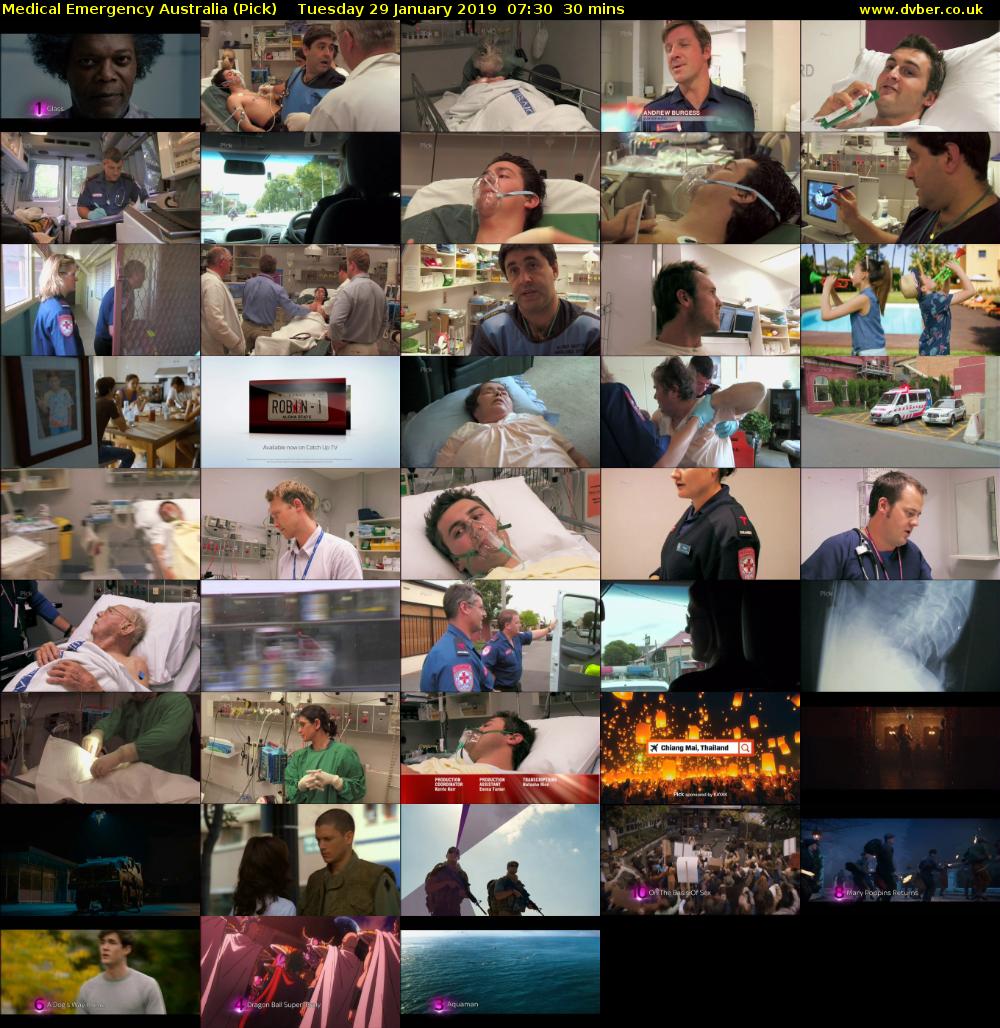 Medical Emergency Australia (Pick) Tuesday 29 January 2019 07:30 - 08:00