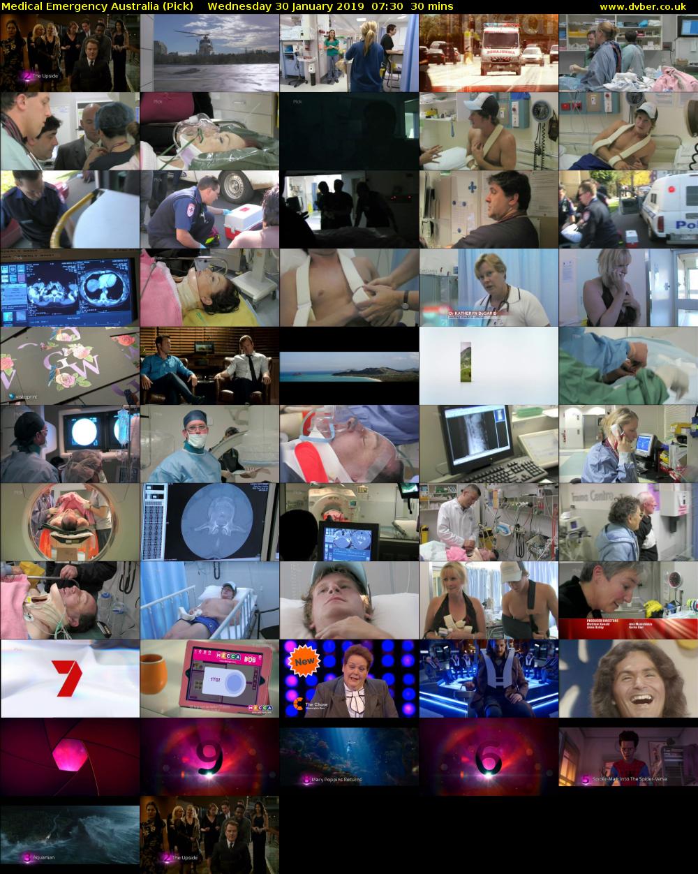 Medical Emergency Australia (Pick) Wednesday 30 January 2019 07:30 - 08:00