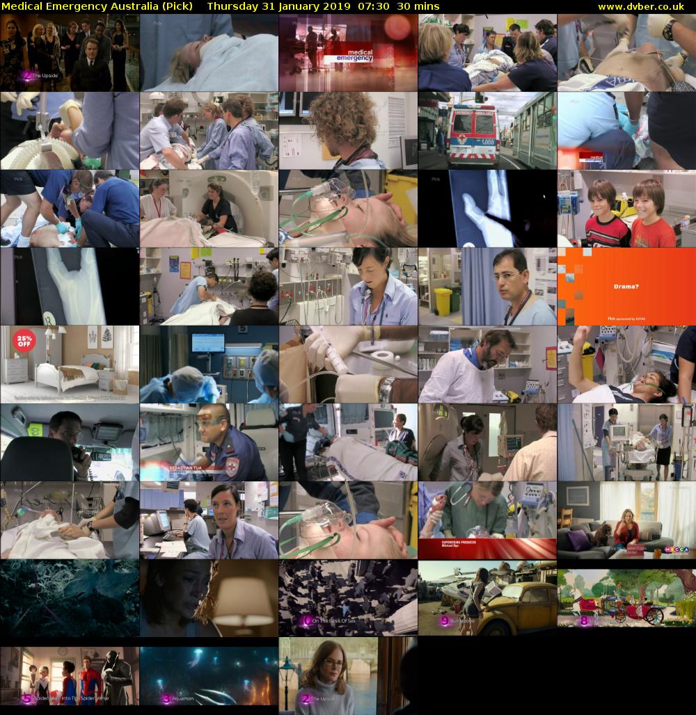 Medical Emergency Australia (Pick) Thursday 31 January 2019 07:30 - 08:00