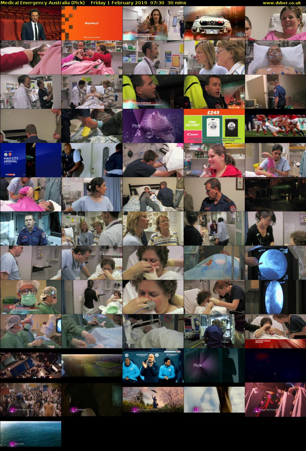 Medical Emergency Australia (Pick) Friday 1 February 2019 07:30 - 08:00