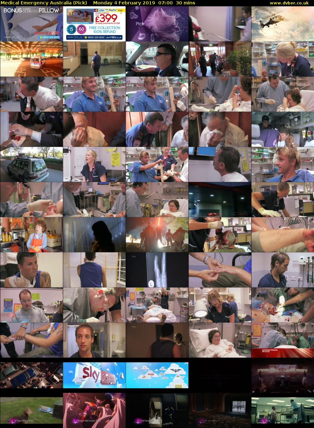 Medical Emergency Australia (Pick) Monday 4 February 2019 07:00 - 07:30