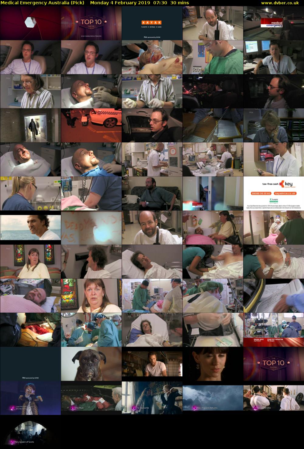 Medical Emergency Australia (Pick) Monday 4 February 2019 07:30 - 08:00