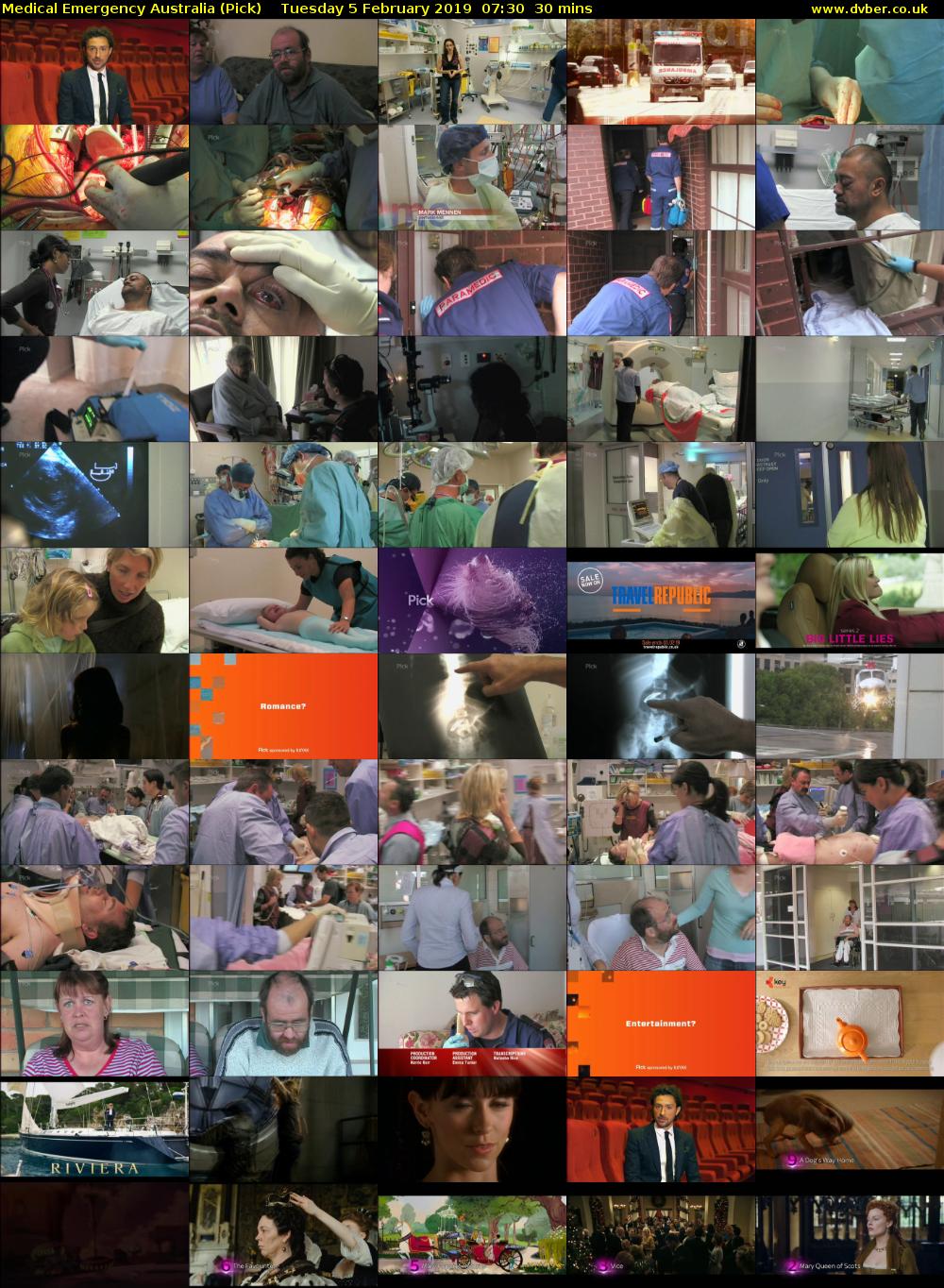 Medical Emergency Australia (Pick) Tuesday 5 February 2019 07:30 - 08:00