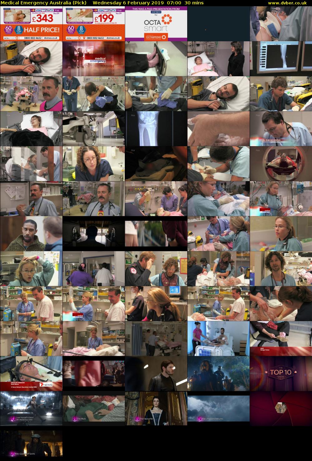 Medical Emergency Australia (Pick) Wednesday 6 February 2019 07:00 - 07:30