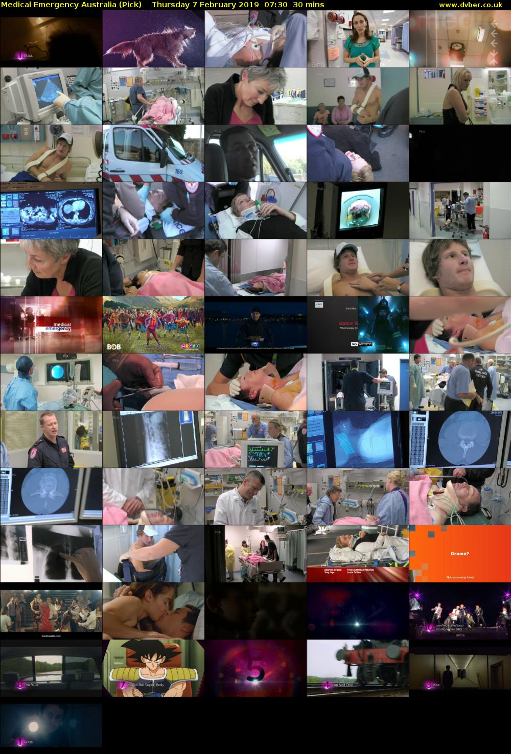 Medical Emergency Australia (Pick) Thursday 7 February 2019 07:30 - 08:00