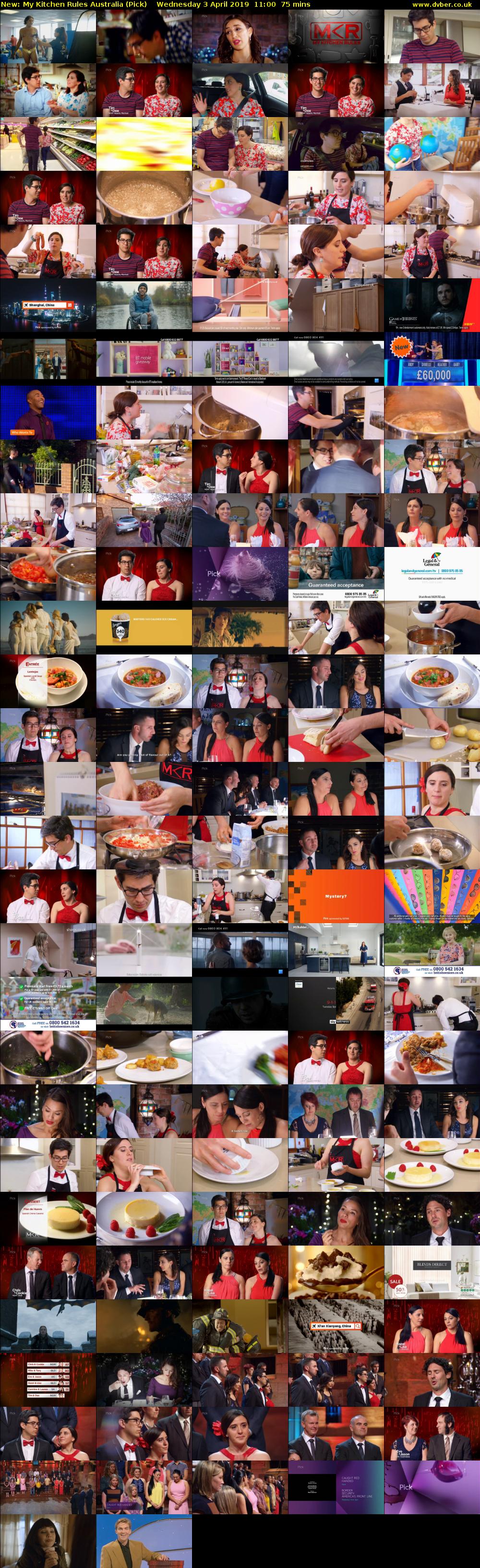 My Kitchen Rules Australia (Pick) Wednesday 3 April 2019 11:00 - 12:15