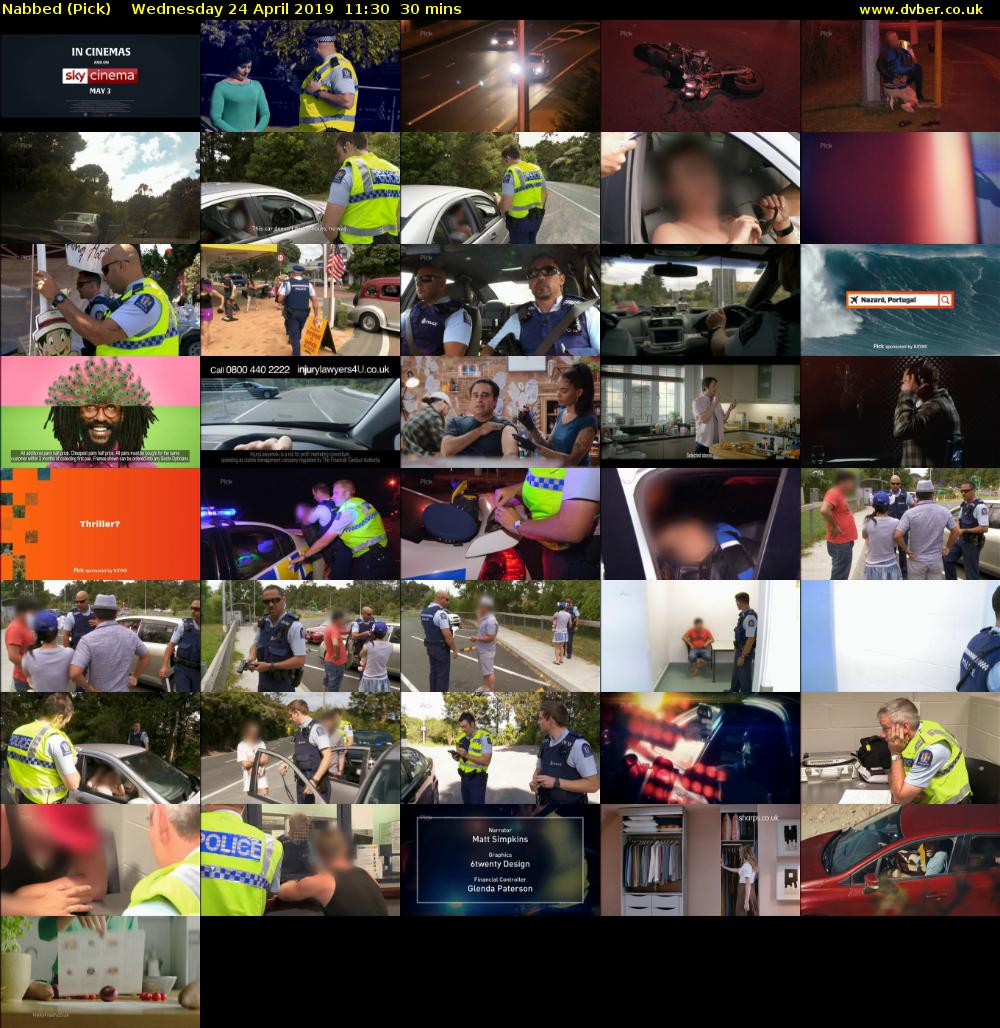 Nabbed (Pick) Wednesday 24 April 2019 11:30 - 12:00