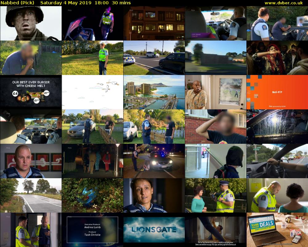 Nabbed (Pick) Saturday 4 May 2019 18:00 - 18:30