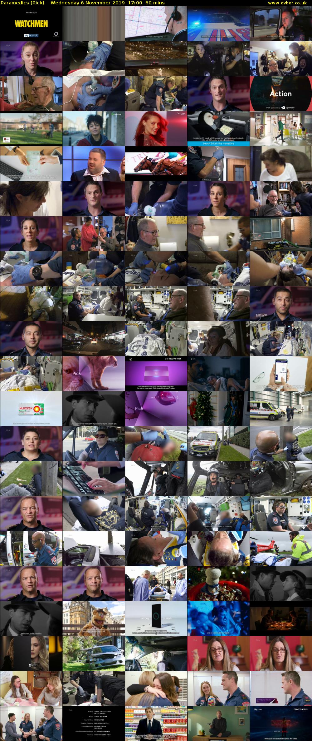 Paramedics (Pick) Wednesday 6 November 2019 17:00 - 18:00