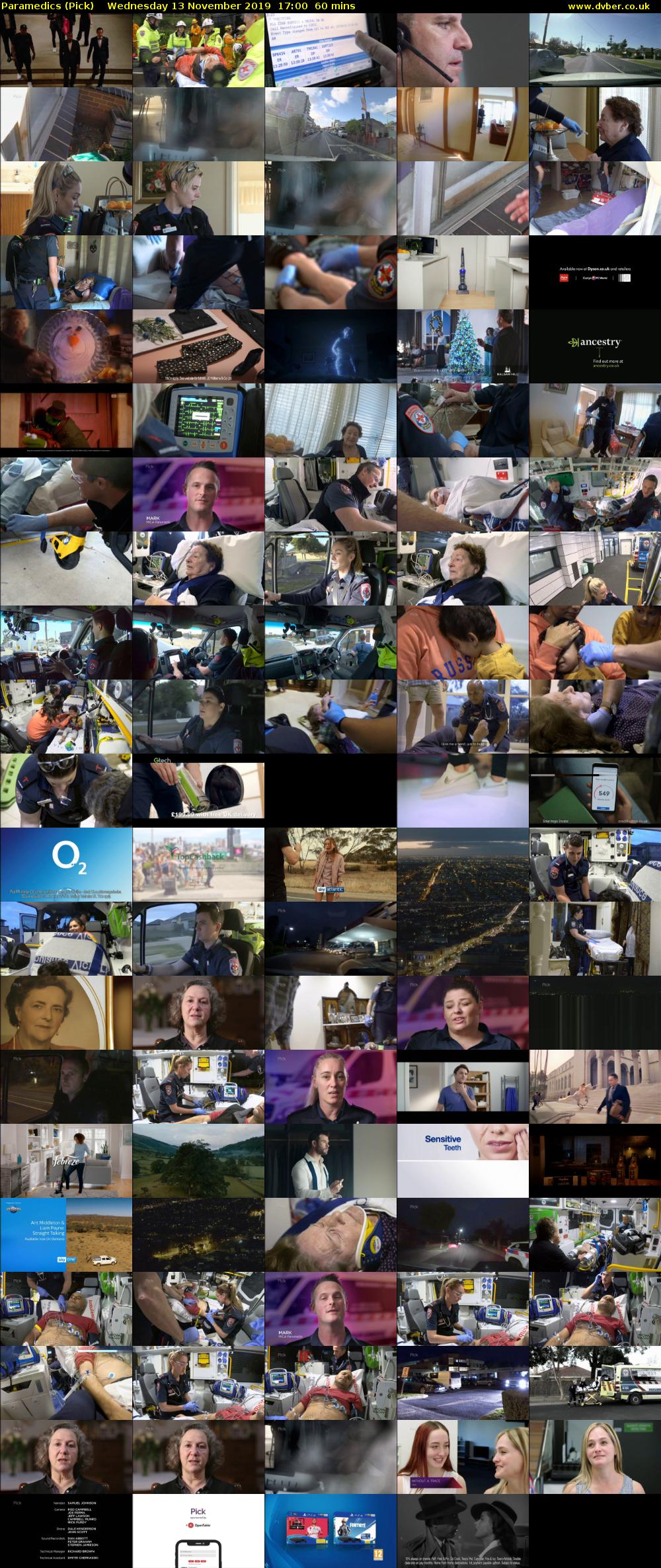 Paramedics (Pick) Wednesday 13 November 2019 17:00 - 18:00