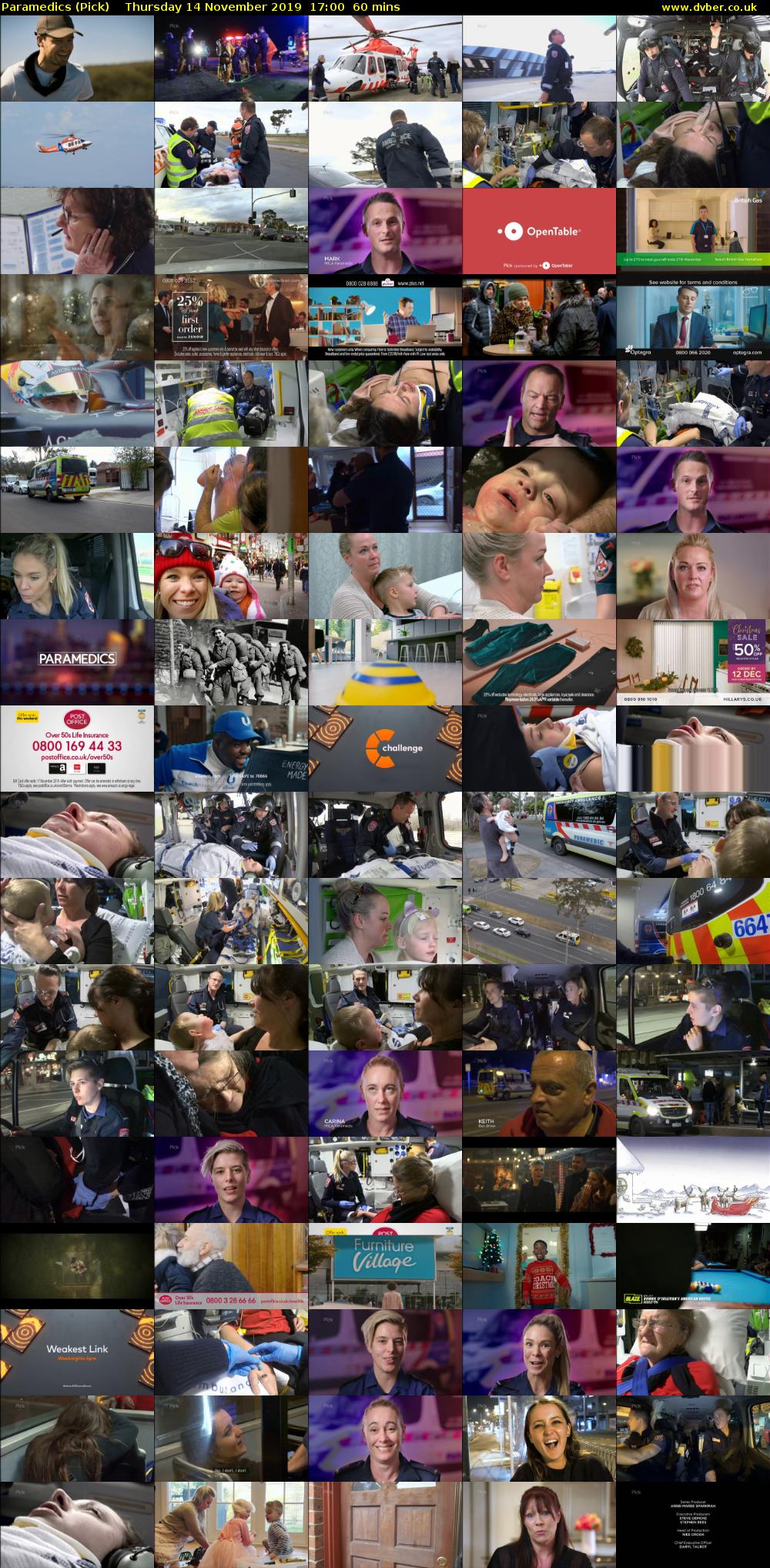 Paramedics (Pick) Thursday 14 November 2019 17:00 - 18:00