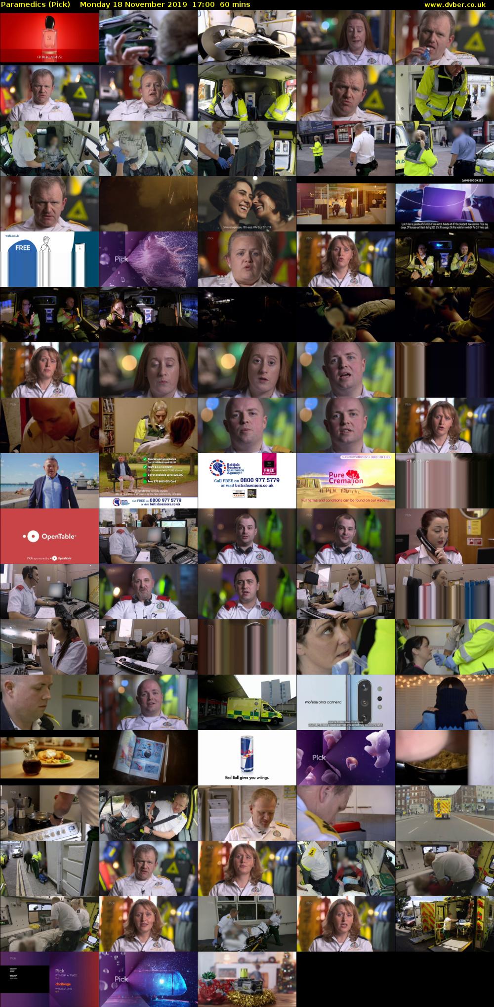 Paramedics (Pick) Monday 18 November 2019 17:00 - 18:00