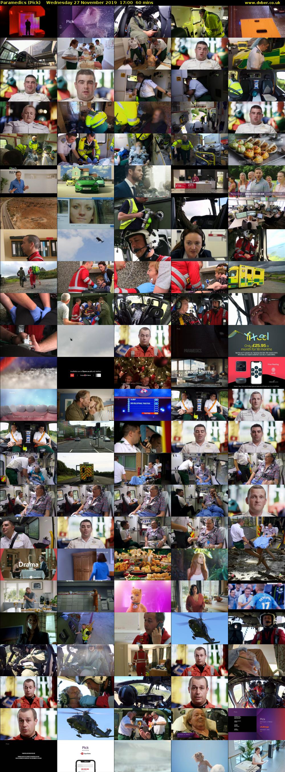 Paramedics (Pick) Wednesday 27 November 2019 17:00 - 18:00