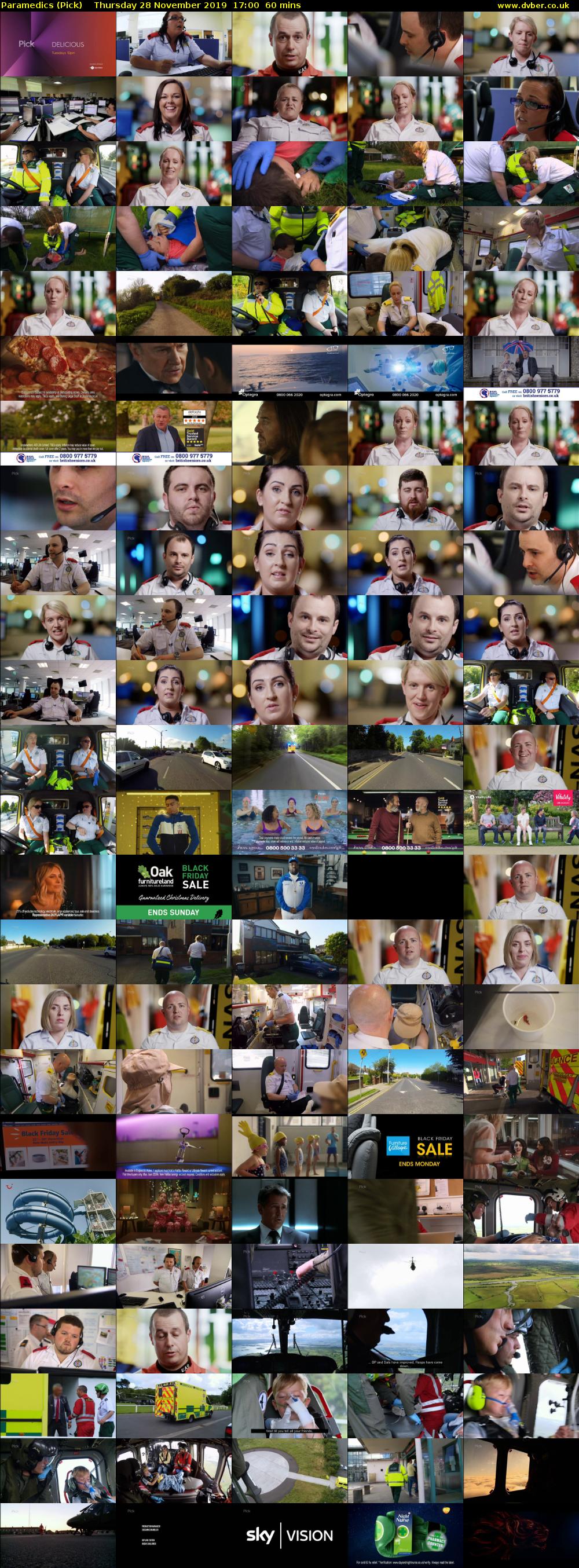 Paramedics (Pick) Thursday 28 November 2019 17:00 - 18:00