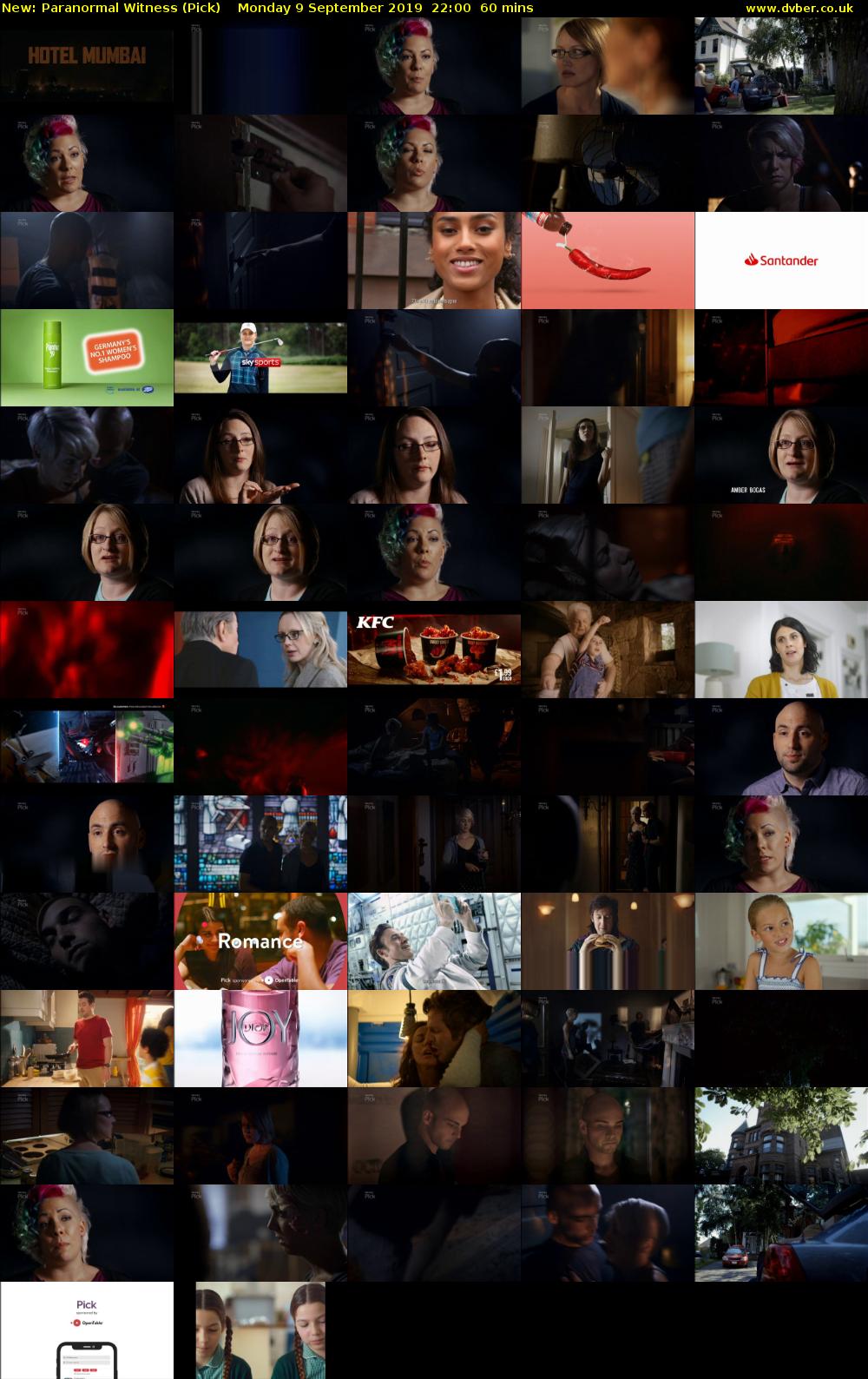 Paranormal Witness (Pick) Monday 9 September 2019 22:00 - 23:00