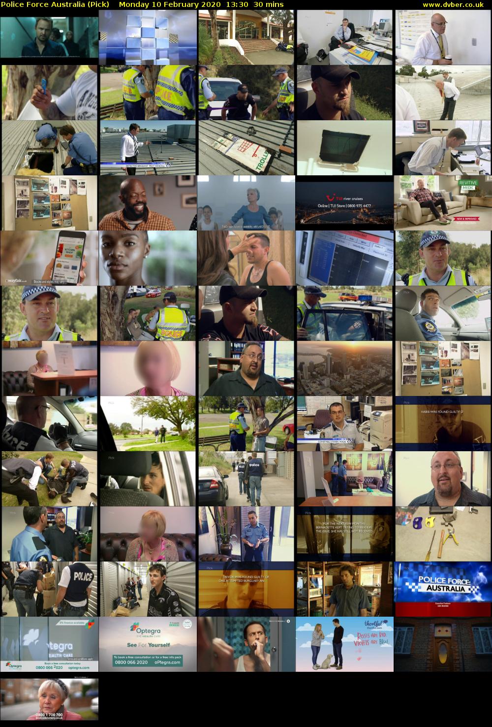 Police Force Australia (Pick) Monday 10 February 2020 13:30 - 14:00