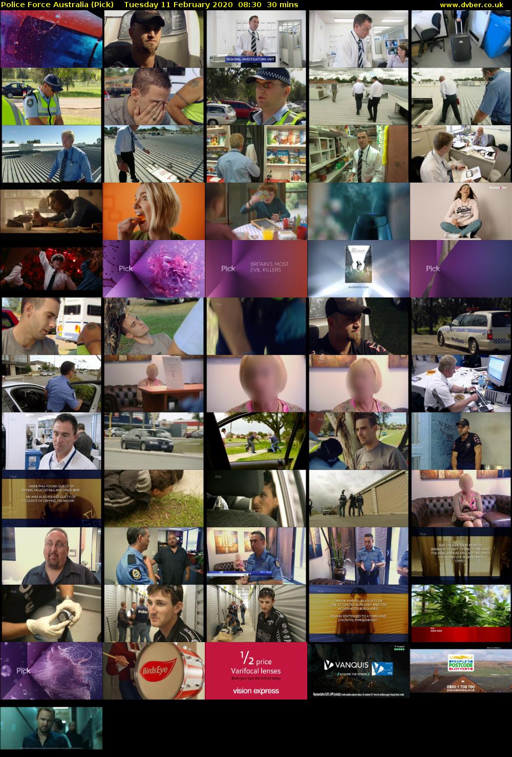 Police Force Australia (Pick) Tuesday 11 February 2020 08:30 - 09:00