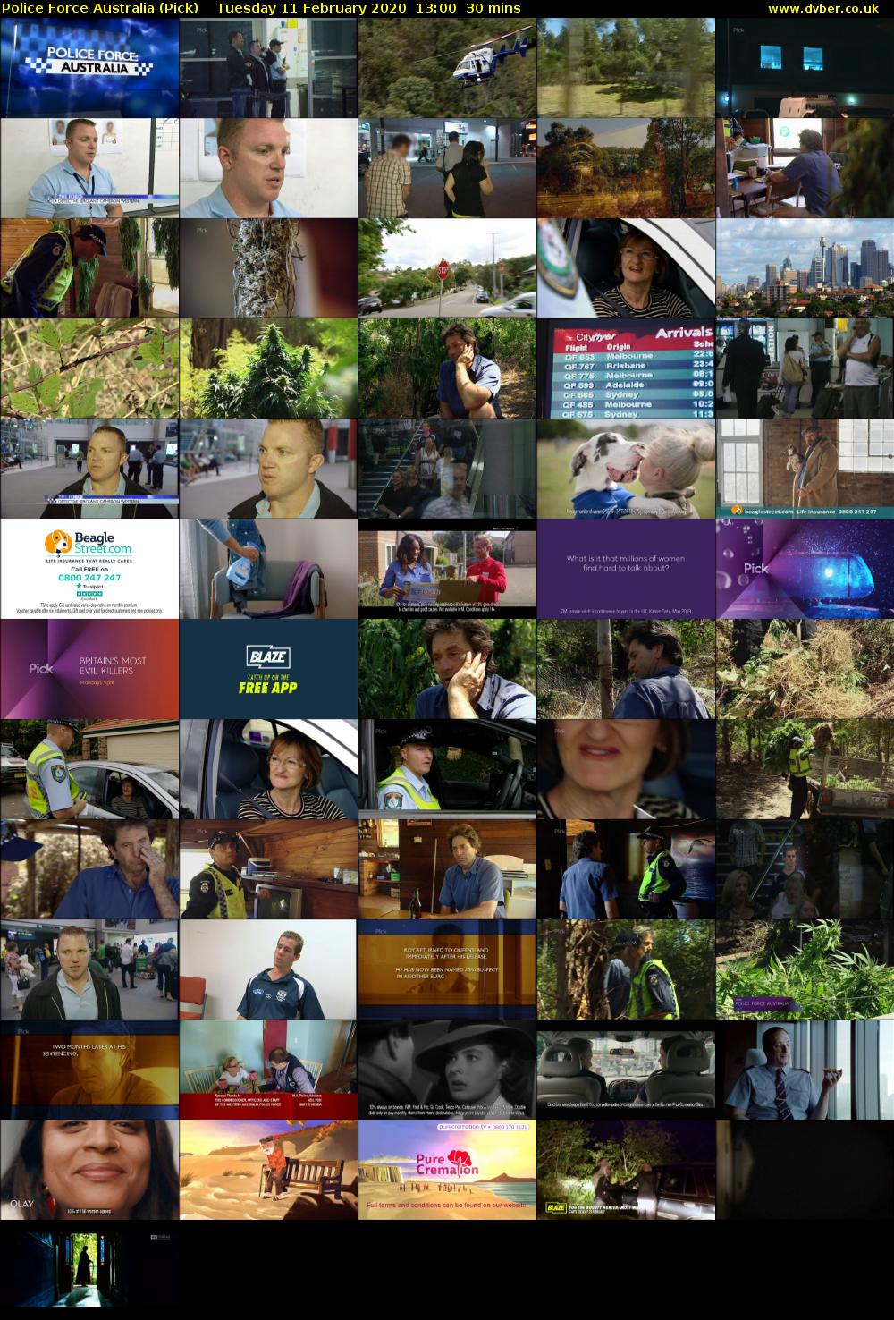 Police Force Australia (Pick) Tuesday 11 February 2020 13:00 - 13:30