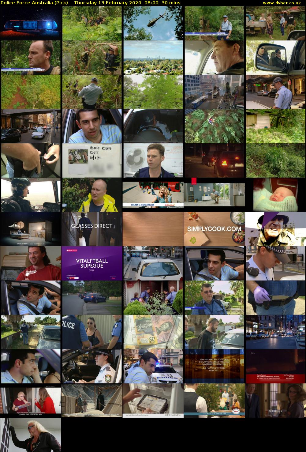 Police Force Australia (Pick) Thursday 13 February 2020 08:00 - 08:30