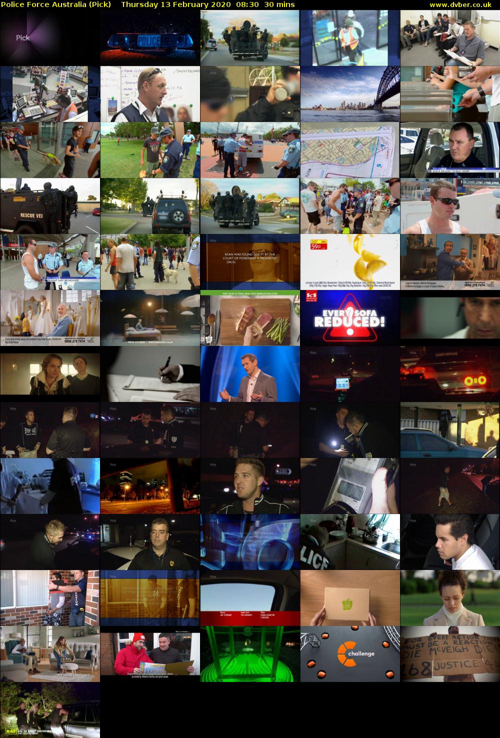 Police Force Australia (Pick) Thursday 13 February 2020 08:30 - 09:00