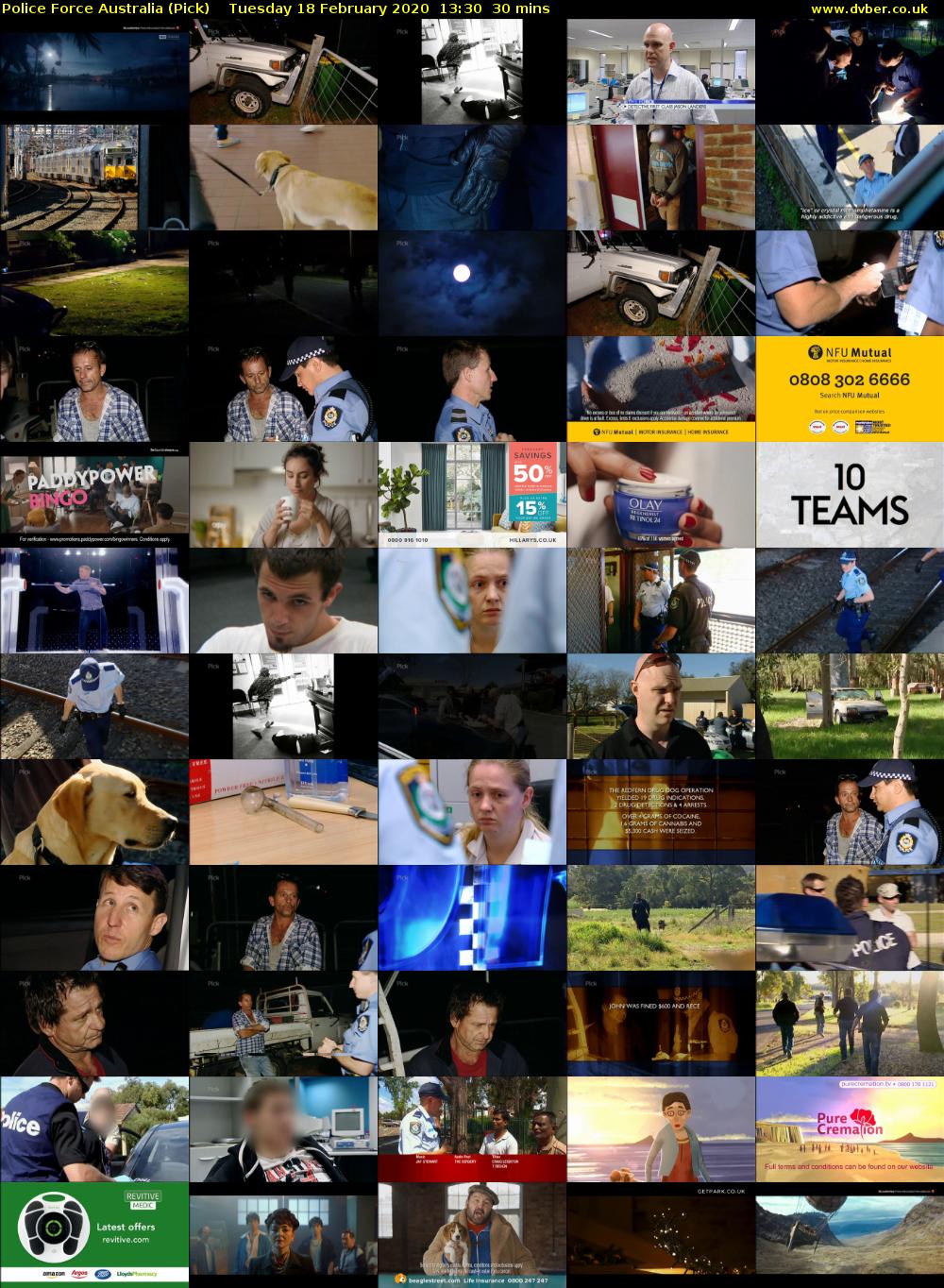 Police Force Australia (Pick) Tuesday 18 February 2020 13:30 - 14:00