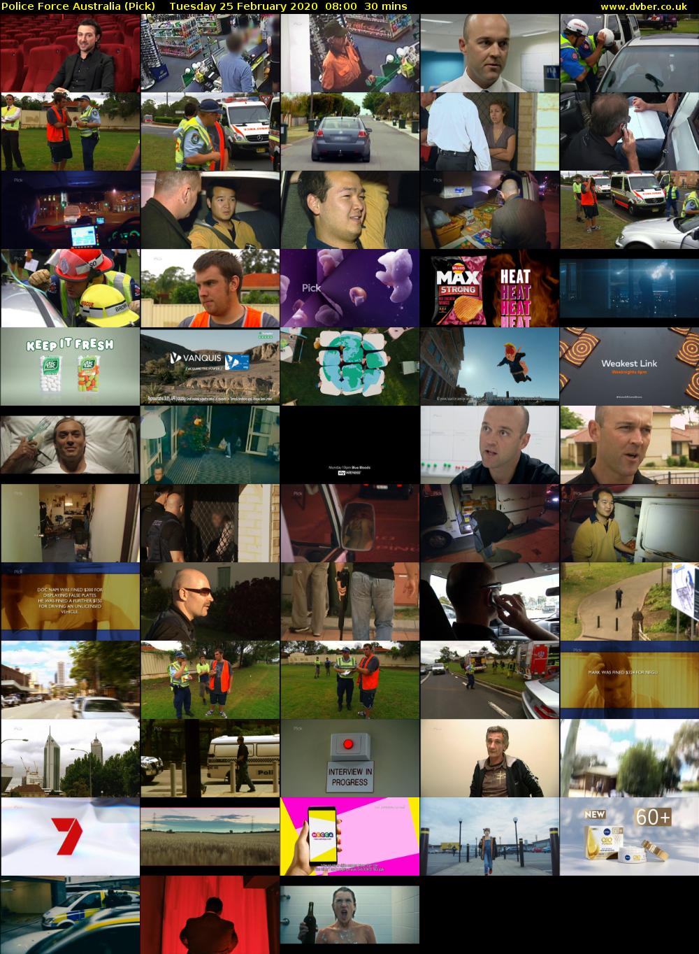Police Force Australia (Pick) Tuesday 25 February 2020 08:00 - 08:30