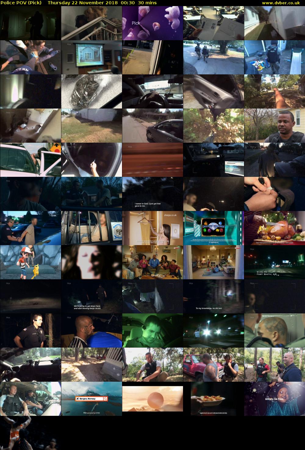 Police POV (Pick) Thursday 22 November 2018 00:30 - 01:00