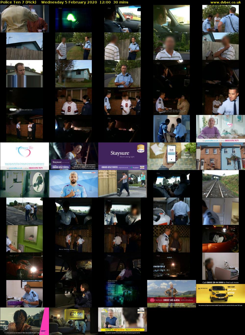 Police Ten 7 (Pick) Wednesday 5 February 2020 12:00 - 12:30
