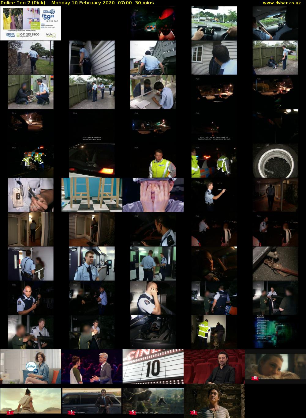Police Ten 7 (Pick) Monday 10 February 2020 07:00 - 07:30