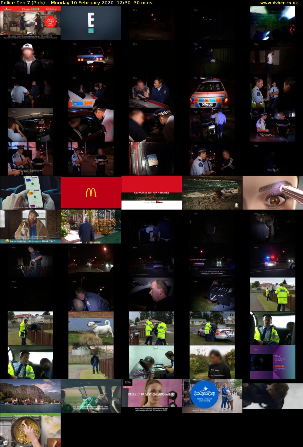 Police Ten 7 (Pick) Monday 10 February 2020 12:30 - 13:00