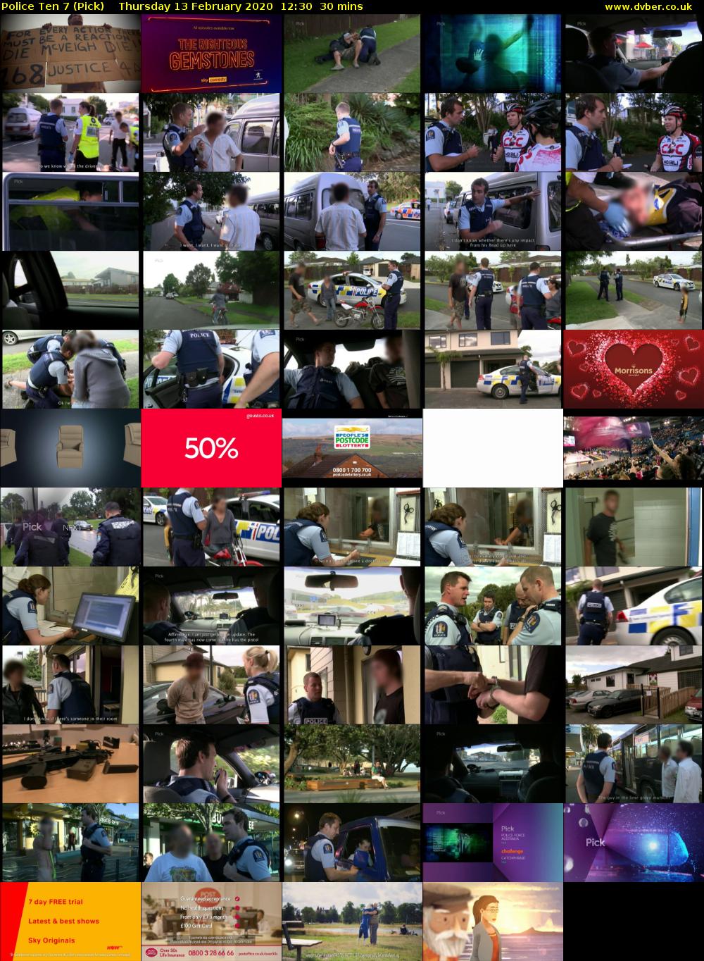 Police Ten 7 (Pick) Thursday 13 February 2020 12:30 - 13:00