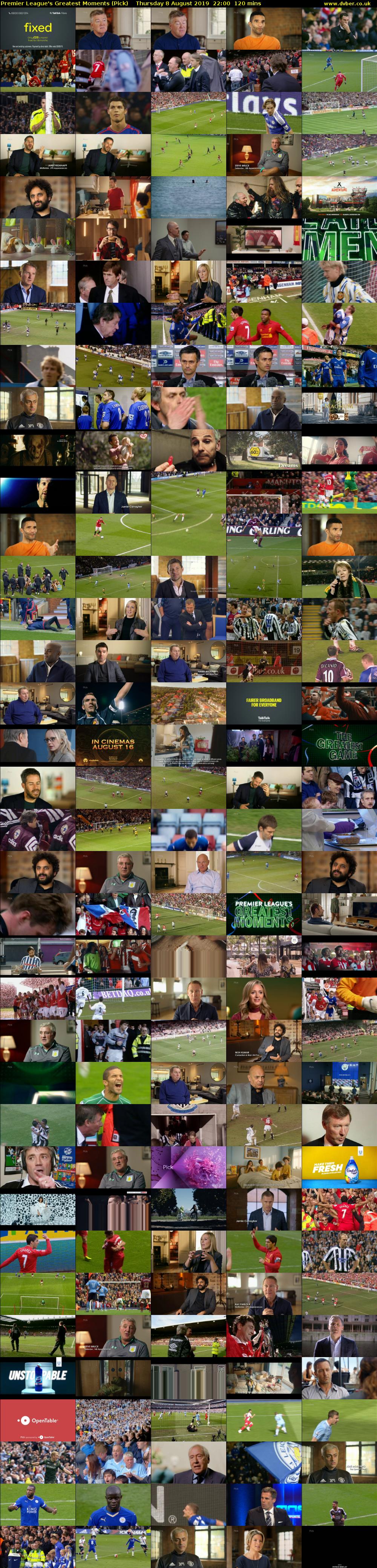 Premier League's Greatest Moments (Pick) Thursday 8 August 2019 22:00 - 00:00