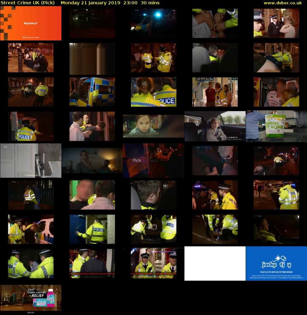 Street Crime UK (Pick) Monday 21 January 2019 23:00 - 23:30