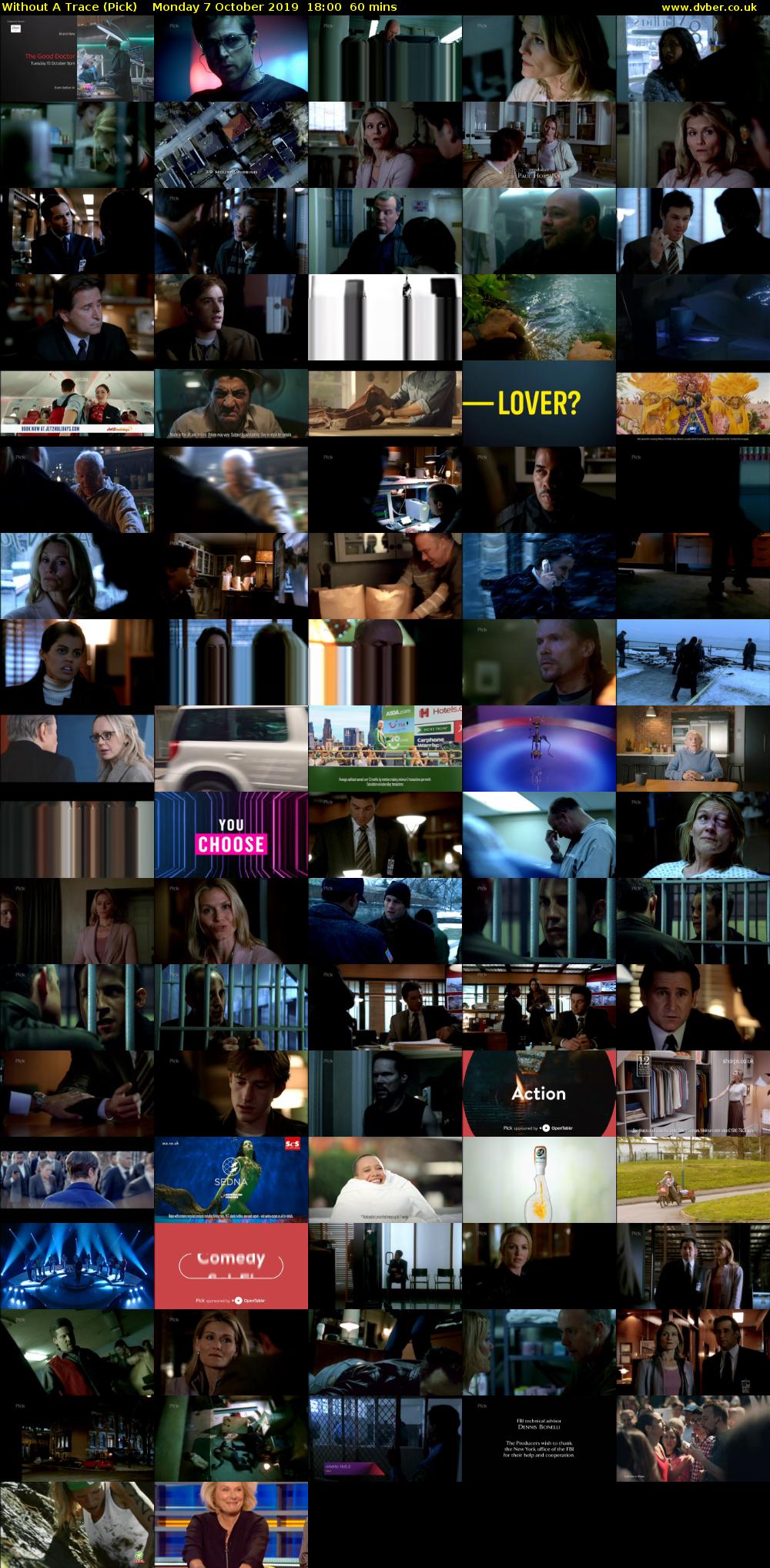 Without A Trace (Pick) Monday 7 October 2019 18:00 - 19:00