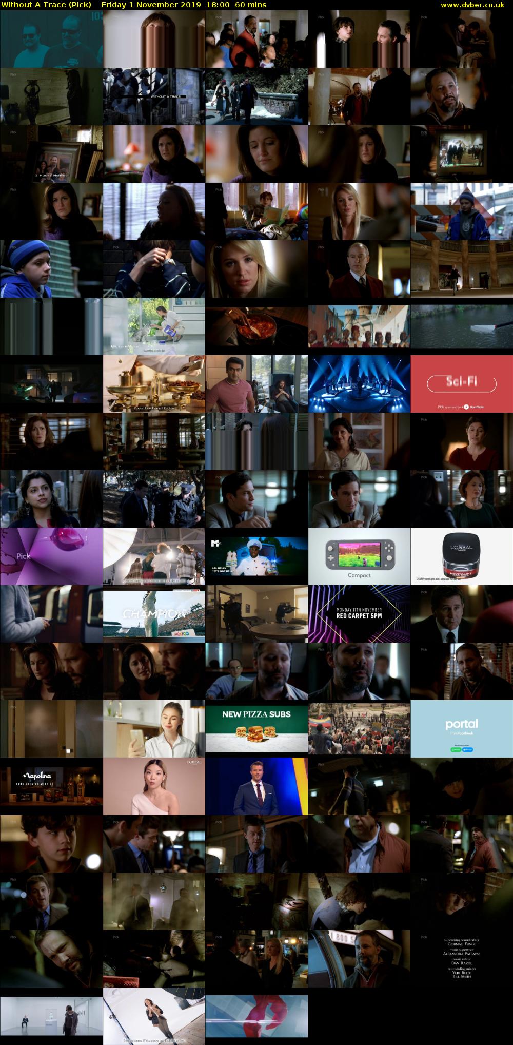 Without A Trace (Pick) Friday 1 November 2019 18:00 - 19:00